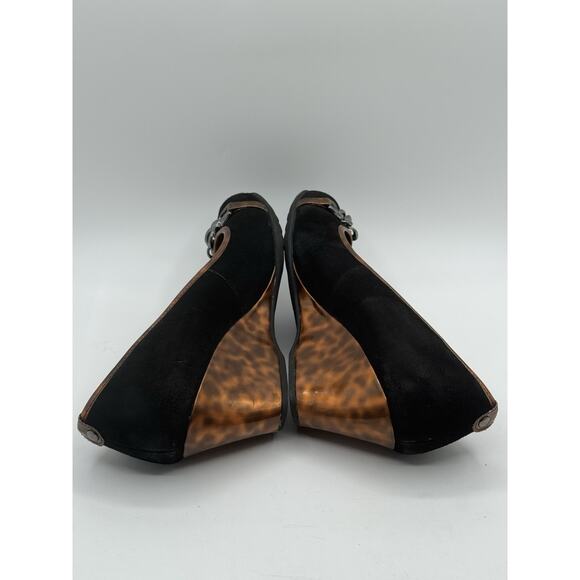 Eurosoft Womens Black Wedge Shoe Leather Upper Round Toe Size 9M - Picture 3 of 7